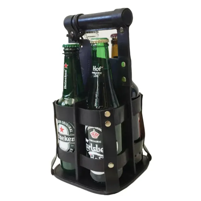 Edvardson Sweden drikkeholder skinn 4 flasker cognac