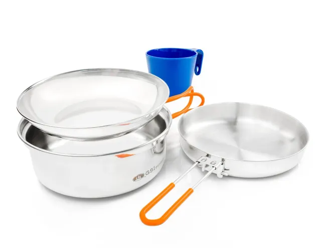 GSI Outdoor Glacier Stainless kokekarsett 1 person bål