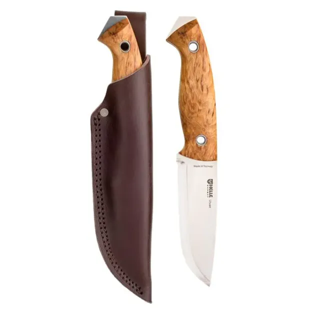 Helle Utvær turkniv 105 mm masurbjørk