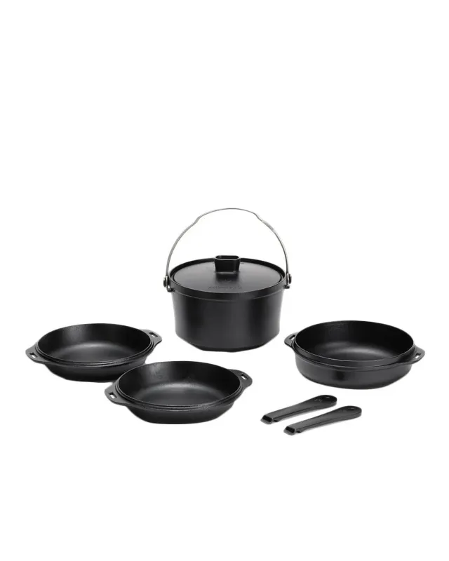 Snow Peak Cast Iron Duo støpejernssett for bål og kjøkken