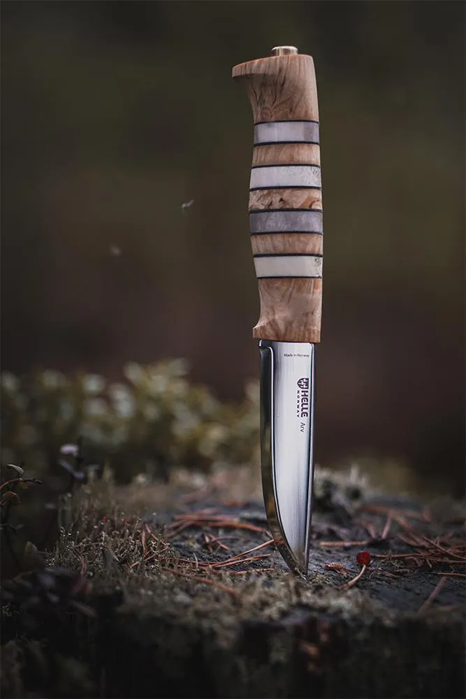 Helle Arv turkniv horn bjørk 87 mm