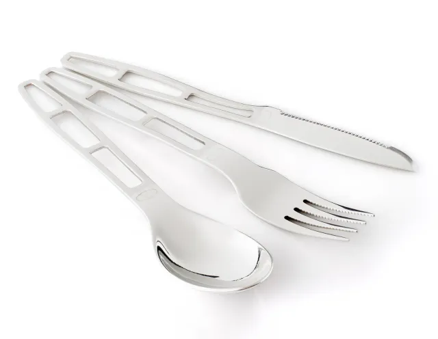 GSI Outdoor Glacier Stainless 3 pc. Cutlery Set bestikksett 3 deler lett