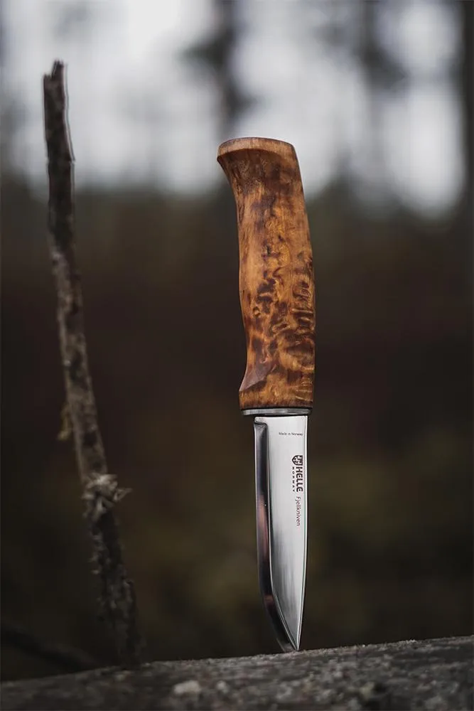 Helle Fjellkniven kniv 12C27 masurbjørk