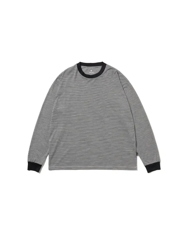 Snow Peak Summer Wool Stripe langermet t-skjorte i ull