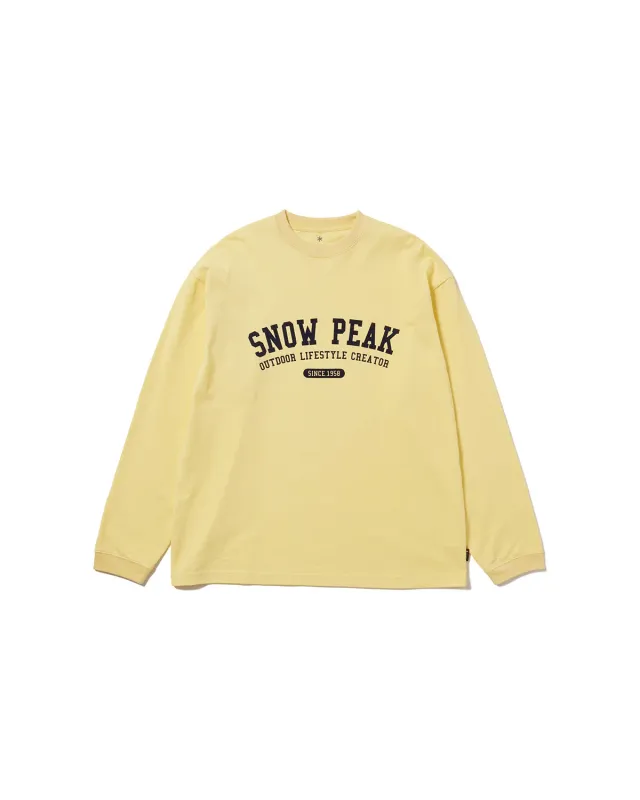 Snow Peak Varsity Logo langermet t-skjorte bomull