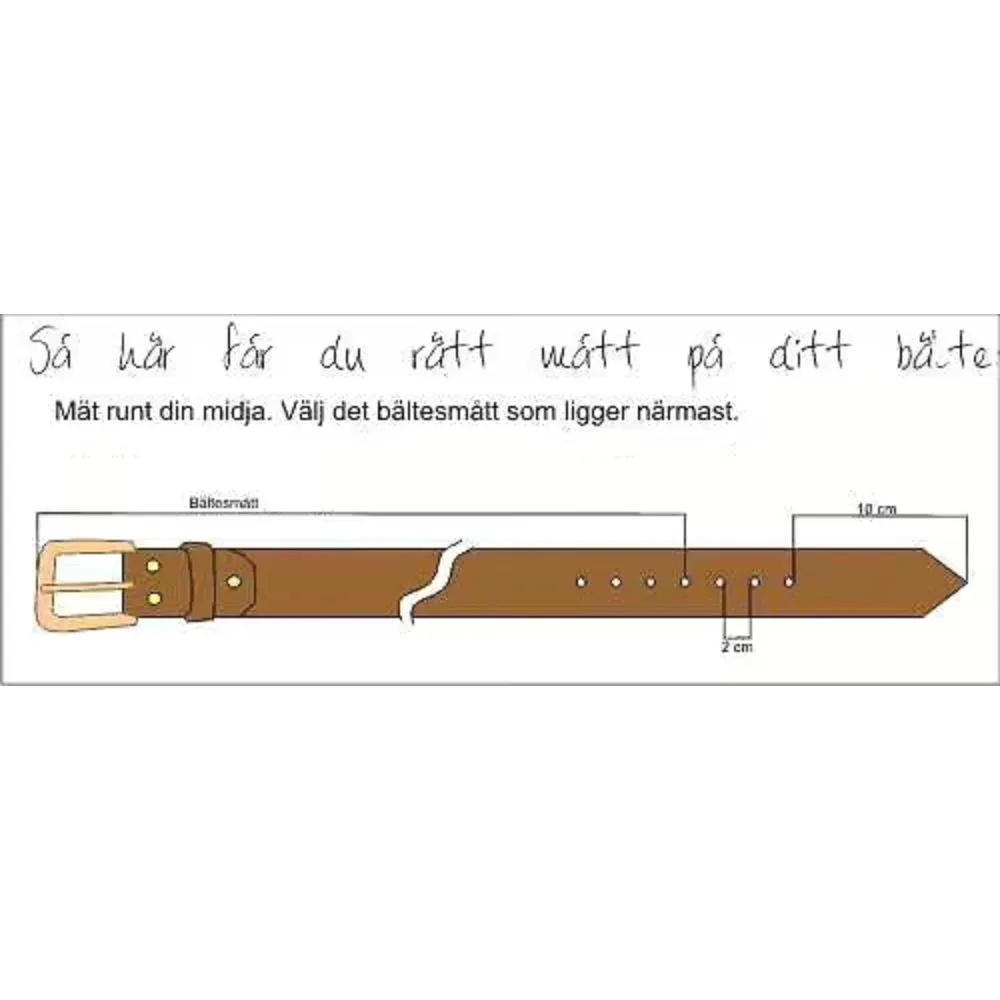 Edvardson lærbelte dobbelt spenne 39 mm